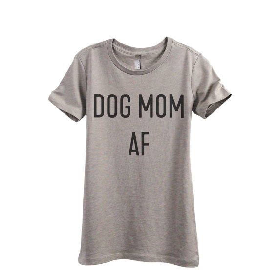 Thread Tank Dog Mom AF Women's Fashion Relaxed Crewneck T-Shirt Tee Heather Tan Small