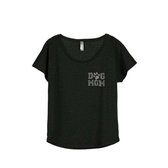 Thread Tank Dog Mom Women's Relaxed Slouchy Dolman T-Shirt Tee Heather Black Large