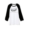 thumbnail image 1 of Thread Tank Don't Eat Watermelon Seeds Unisex 3/4 Sleeves Baseball Raglan White Black X-Large, 1 of 4