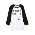 thumbnail image 1 of Thread Tank Dope Shirt Unisex 3/4 Sleeves Baseball Raglan White Black Small, 1 of 4