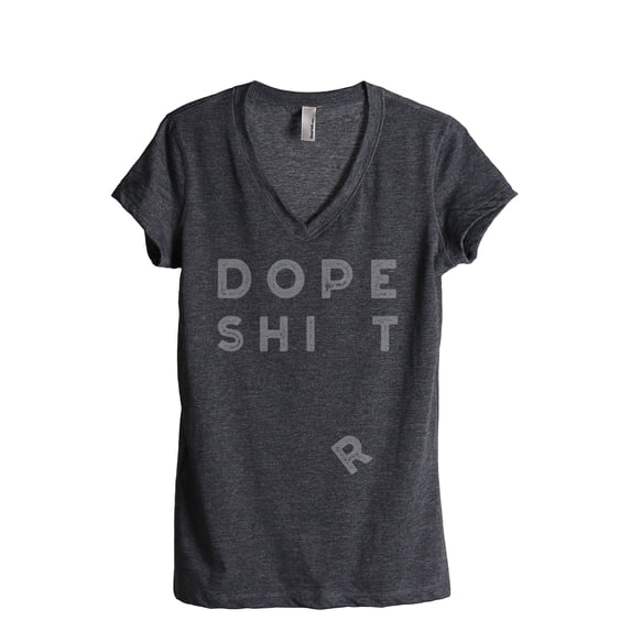 Thread Tank Dope Shirt Women's Relaxed V-Neck T-Shirt Tee Charcoal Small