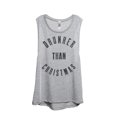 thumbnail image 1 of Thread Tank Drunker Than Christmas Women's Sleeveless Muscle Tank Top Sport Grey Small, 1 of 4