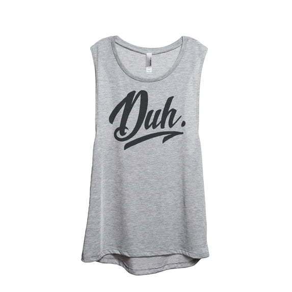 Thread Tank Duh Funny Humor Women's Sleeveless Muscle Tank Top Sport Grey Small