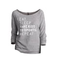 thumbnail image 1 of Thread Tank Eat Sleep Take Kids To Sports Repeat Women's Fashion Slouchy 3/4 Sleeves Raglan Sweatshirt Sport Grey X-Large, 1 of 3