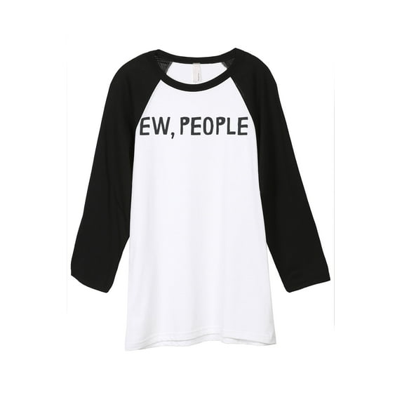 Thread Tank Ew People Unisex 3/4 Sleeves Baseball Raglan White Black Small