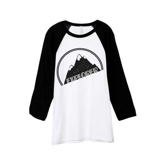 Thread Tank Explorer Unisex 3/4 Sleeves Baseball Raglan White Black Small