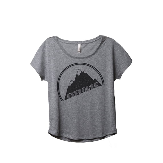 Thread Tank Explorer Women's Relaxed Slouchy Dolman T-Shirt Tee Heather Grey Small