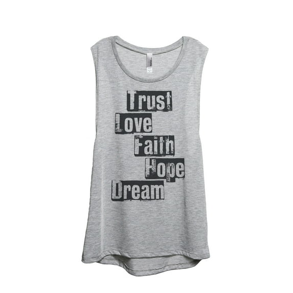 Thread Tank Faith Hope Dream Women's Sleeveless Muscle Tank Top Sport Grey 2X-Large