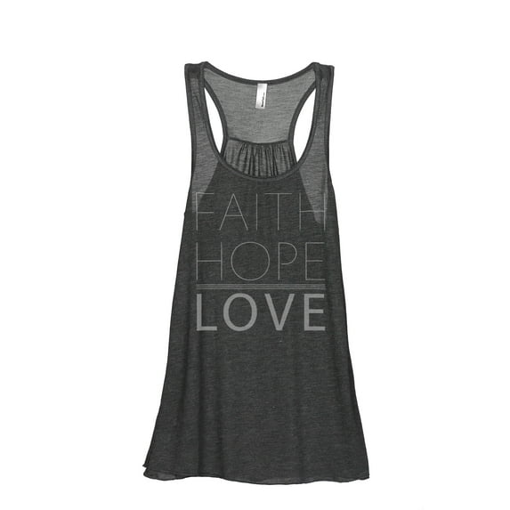 Thread Tank Faith Hope Love Women's Sleeveless Flowy Racerback Tank Top Charcoal Medium