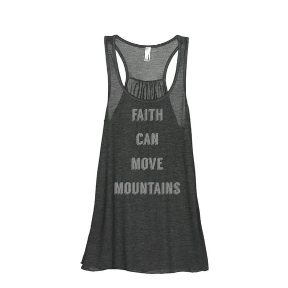 Thread Tank Faith Move Mountains Women's Sleeveless Flowy Racerback Tank Top Charcoal Small