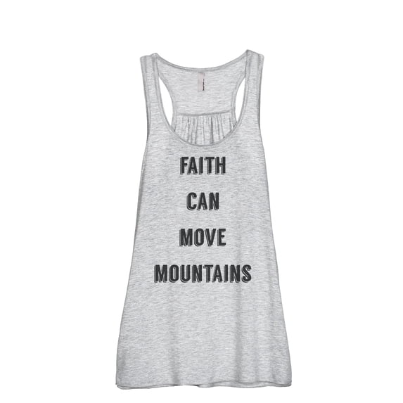 Thread Tank Faith Move Mountains Women's Sleeveless Flowy Racerback Tank Top Sport Grey 2X-Large