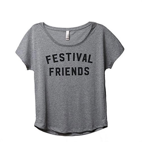 Thread Tank Festival Friends Women Slouchy Shirt Tee Heather Grey 2XL