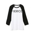 thumbnail image 1 of Thread Tank Fierce Unisex 3/4 Sleeves Baseball Raglan White Black Small, 1 of 4