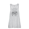 thumbnail image 1 of Thread Tank Floral Elephant Women's Sleeveless Flowy Racerback Tank Top Sport Grey X-Large, 1 of 3