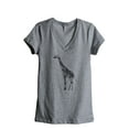 thumbnail image 1 of Thread Tank Floral Giraffe Women's Relaxed V-Neck T-Shirt Tee Heather Grey Small, 1 of 4