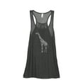thumbnail image 1 of Thread Tank Floral Giraffe Women's Sleeveless Flowy Racerback Tank Top Charcoal Small, 1 of 5