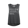 thumbnail image 1 of Thread Tank Follow Jesus Bro Women's Sleeveless Muscle Tank Top Charcoal Medium, 1 of 4