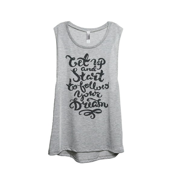 Thread Tank Follow Your Dream Women's Sleeveless Muscle Tank Top Sport Grey Small
