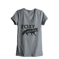 thumbnail image 1 of Thread Tank Foxy Mama Women's Relaxed V-Neck T-Shirt Tee Heather Grey Small, 1 of 4