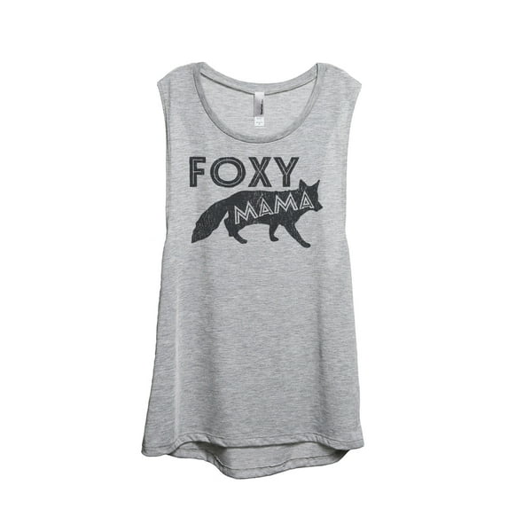 Thread Tank Foxy Mama Women's Sleeveless Muscle Tank Top Sport Grey Small
