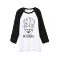 thumbnail image 1 of Thread Tank Free Hugs Unisex 3/4 Sleeves Baseball Raglan White Black Small, 1 of 4