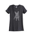 thumbnail image 1 of Thread Tank Frenchie Dog Silhouette Women's Relaxed Crewneck T-Shirt Tee Charcoal Large, 1 of 4