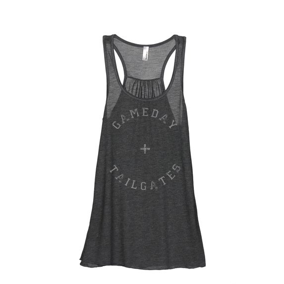 Thread Tank Gameday And Tailgates Women's Sleeveless Flowy Racerback Tank Top Charcoal X-Large