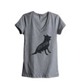 thumbnail image 1 of Thread Tank German Shepherd Dog Silhouette Women's Relaxed V-Neck T-Shirt Tee Heather Grey Small, 1 of 4