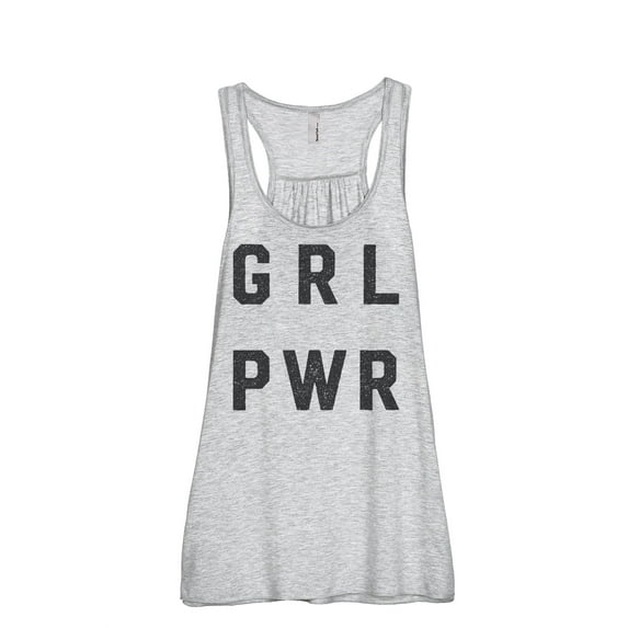 Thread Tank Girl Power Women's Sleeveless Flowy Racerback Tank Top Sport Grey X-Large
