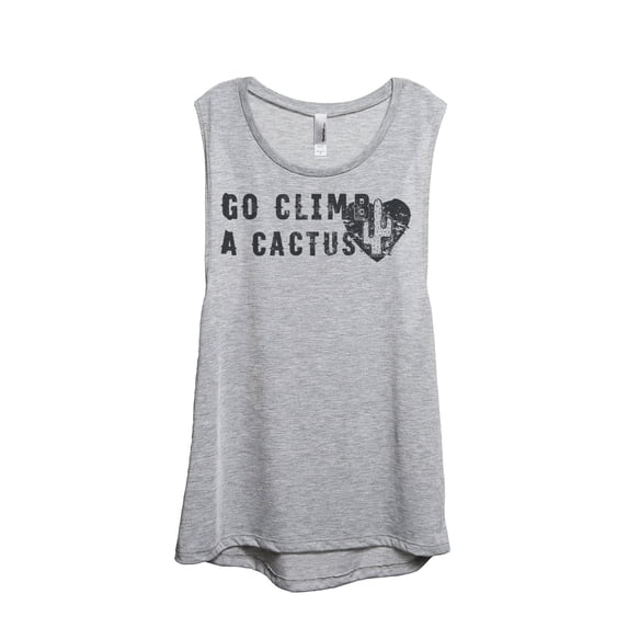 Thread Tank Go Climb A Cactus Women's Sleeveless Muscle Tank Top Sport Grey Small