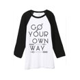 thumbnail image 1 of Thread Tank Go Your Own Way Unisex 3/4 Sleeves Baseball Raglan White Black 2X-Large, 1 of 4