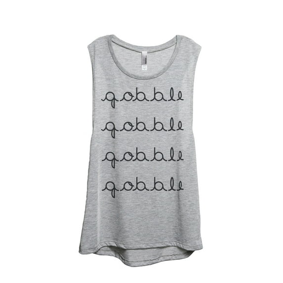 Thread Tank Gobble Gobble Women's Sleeveless Muscle Tank Top Sport Grey Small