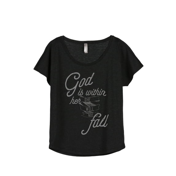 Thread Tank God Is Within Women's Relaxed Slouchy Dolman T-Shirt Tee Heather Black X-Large