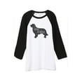 thumbnail image 1 of Thread Tank Golden Retriever Dog Silhouette Unisex 3/4 Sleeves Baseball Raglan White Black Small, 1 of 4