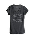 thumbnail image 1 of Thread Tank Good Mood Women's Relaxed V-Neck T-Shirt Tee Charcoal Medium, 1 of 4