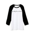 thumbnail image 1 of Thread Tank Goody Two Shoes Unisex 3/4 Sleeves Baseball Raglan White Black 2X-Large, 1 of 4