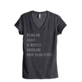 thumbnail image 1 of Thread Tank Googling Stuff Women's Relaxed V-Neck T-Shirt Tee Charcoal Small, 1 of 4