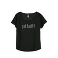 thumbnail image 1 of Thread Tank Got Faith Women's Relaxed Slouchy Dolman T-Shirt Tee Heather Black Small, 1 of 4