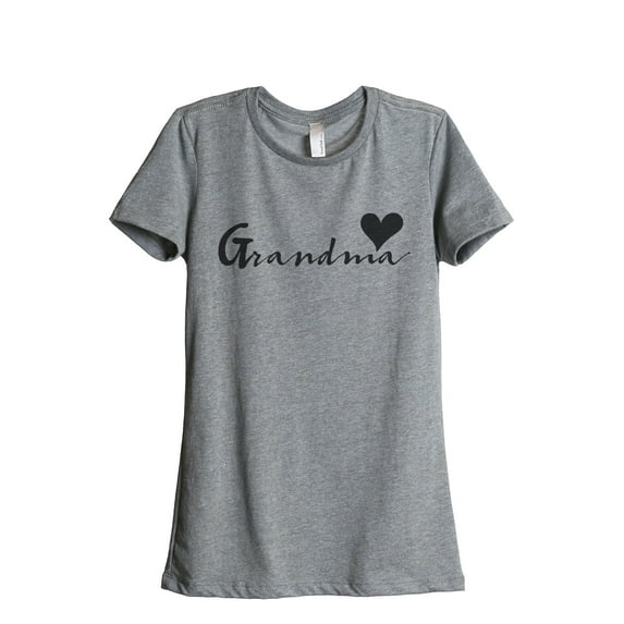 Thread Tank Grandma Heart Women's Fashion Relaxed Crewneck T-Shirt Tee Heather Grey Medium