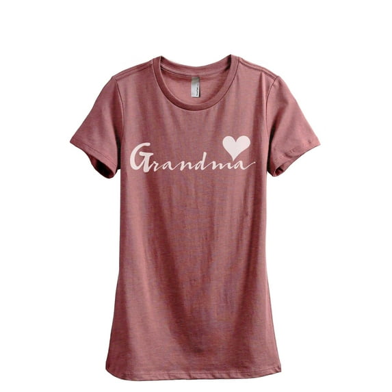 Thread Tank Grandma Heart Women's Fashion Relaxed Crewneck T-Shirt Tee Heather Rouge Small