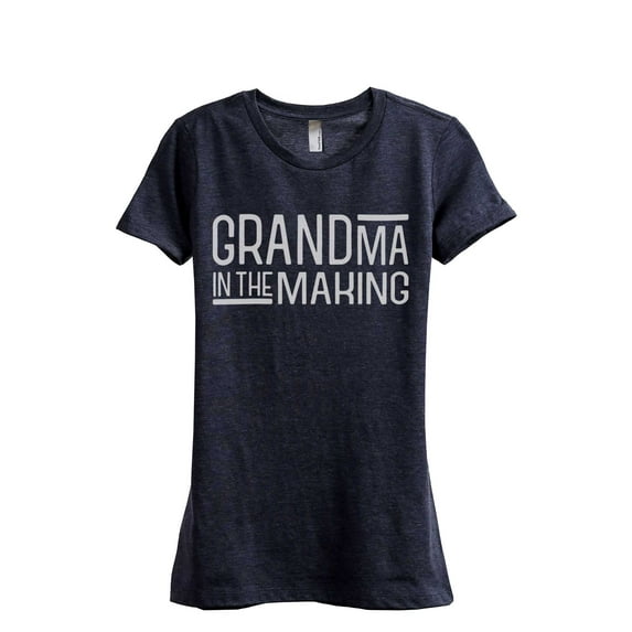 Thread Tank Grandma In The Making Women's Fashion Relaxed Crewneck T-Shirt Tee Heather Navy 2X-Large