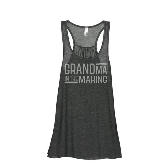 Thread Tank Grandma In The Making Women's Fashion Sleeveless Flowy Racerback Tank Top Charcoal Medium
