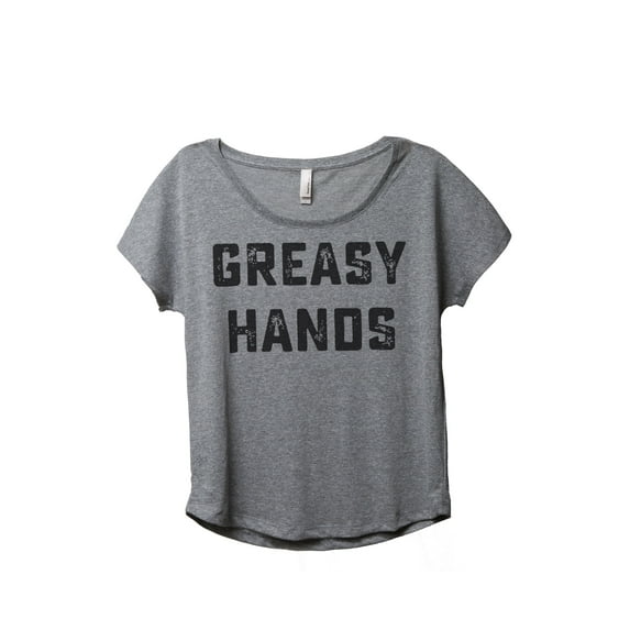 Thread Tank Greasy Hands Women's Relaxed Slouchy Dolman T-Shirt Tee Heather Grey Small