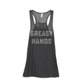 thumbnail image 1 of Thread Tank Greasy Hands Women's Sleeveless Flowy Racerback Tank Top Charcoal Small, 1 of 5