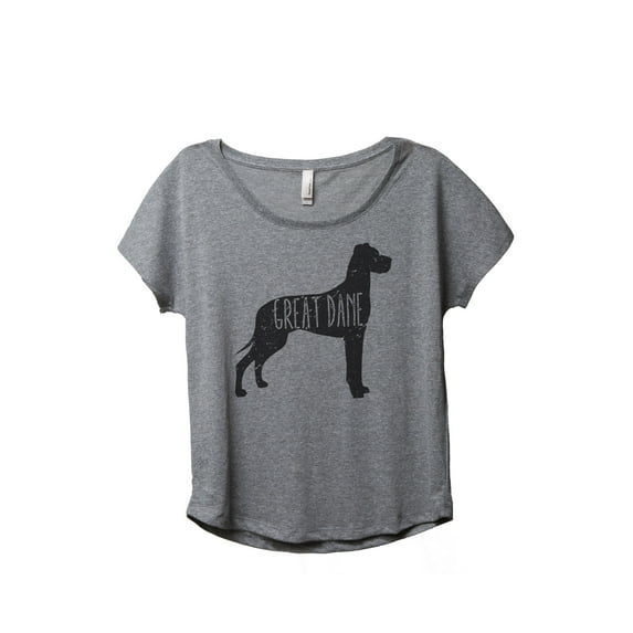 Thread Tank Great Dane Dog Silhouette Women's Relaxed Slouchy Dolman T-Shirt Tee Heather Grey 2X-Large