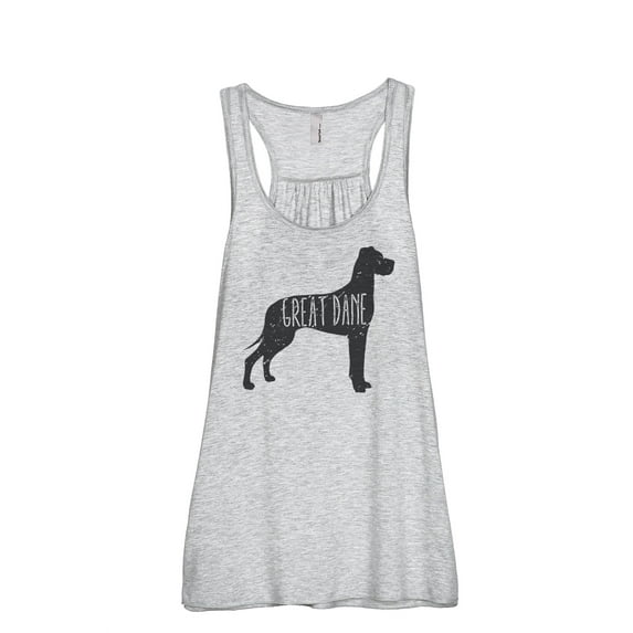 Thread Tank Great Dane Dog Silhouette Women's Sleeveless Flowy Racerback Tank Top Sport Grey Medium
