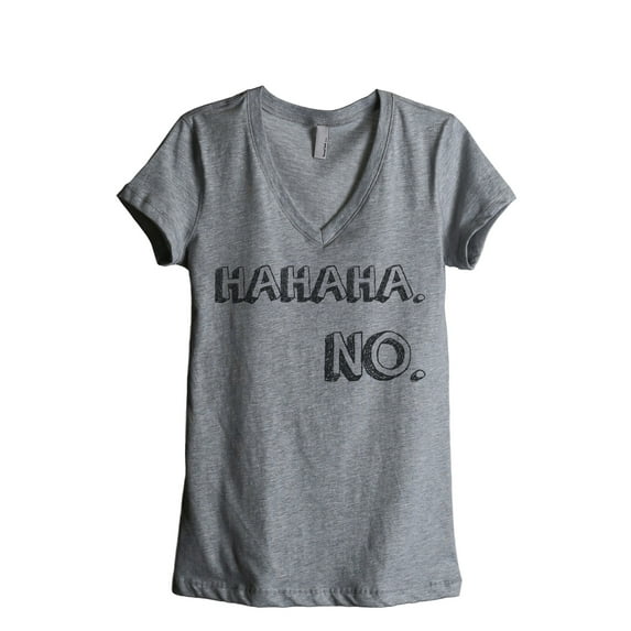 Thread Tank HAHAHA. NO. Women's Relaxed V-Neck T-Shirt Tee Heather Grey Large