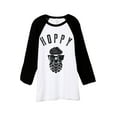thumbnail image 1 of Thread Tank HOPPY Unisex 3/4 Sleeves Baseball Raglan White Black Small, 1 of 4