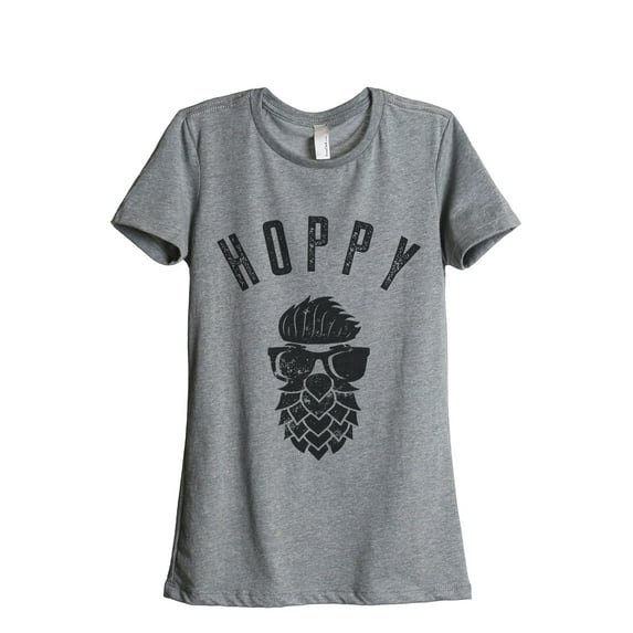 Thread Tank HOPPY Women's Relaxed Crewneck T-Shirt Tee Heather Grey 2X-Large