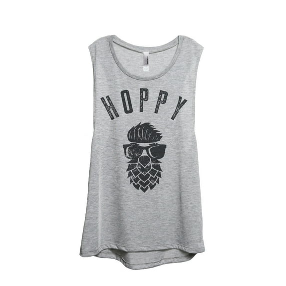 Thread Tank HOPPY Women's Sleeveless Muscle Tank Top Sport Grey Large
